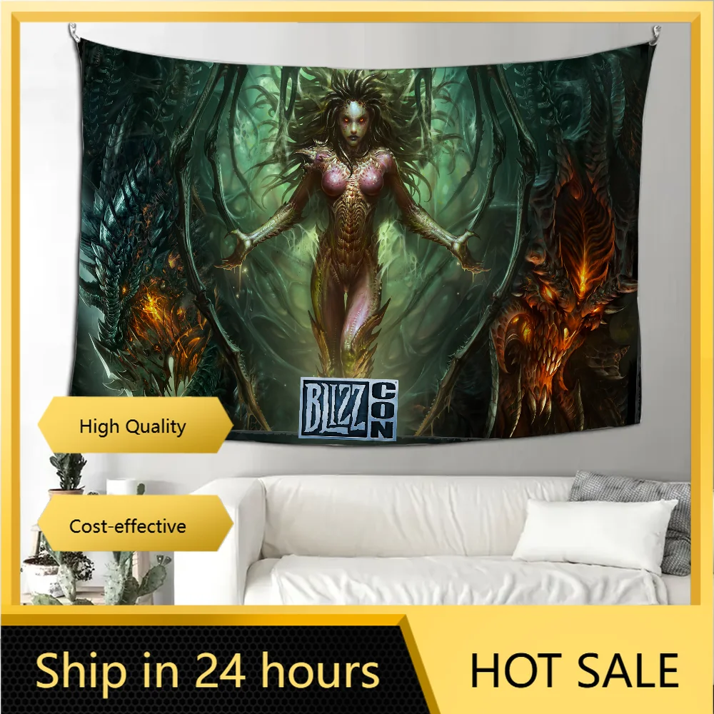 

B-BlizzardS Game WOW OW Tapestry Decoration party Background Hanging Cloth Bedroom Tapestry Room Decor Aesthetic