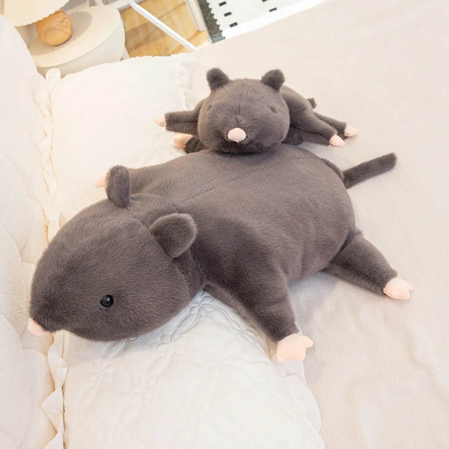 

35-70cm Big Size Grey Rat Animal Plush Throw Pillow Lifelike Soft Comfortable Mouse Plushies Pillow Cushion Mustbuy Home Decor