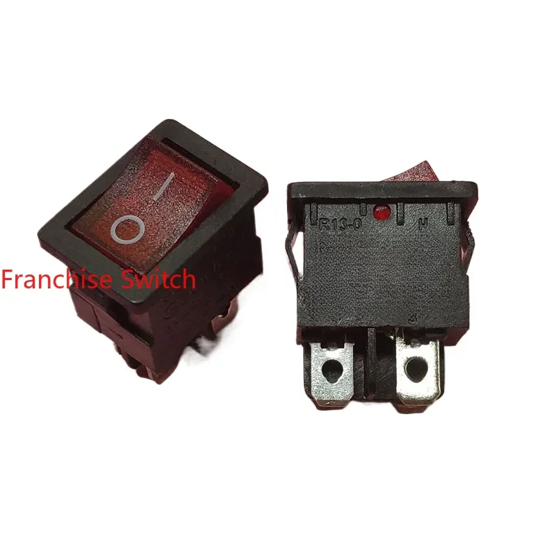 

10PCS original and genuine R13-0 four-legged two-gear with red light power switch 6A ship type 15X21