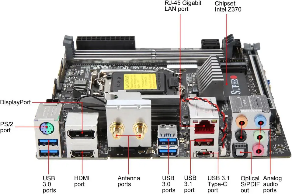 SUPERMICRO MBD-C7Z370-CG-IW-O Intel Z370 Mini ITX Motherboard LGA