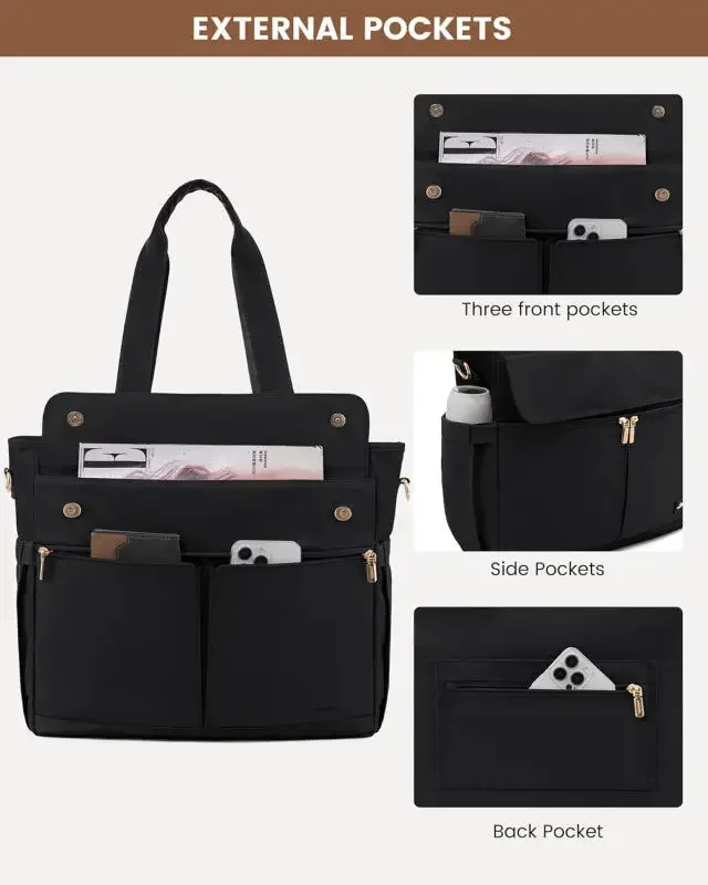 

Laptop Tote Bag Large Capaci Women Handheld Shoulder Nylon Fabric for 15.6 Inch Bag Casual Crossbody Bag Commuter OL Inner Ket