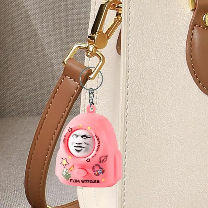 Face Changing Backpack Charm School Bag Shaped Cartoon Key Chain Trendy Funny Keyholder Bag Backpack Pendant Cartoon Key Ring