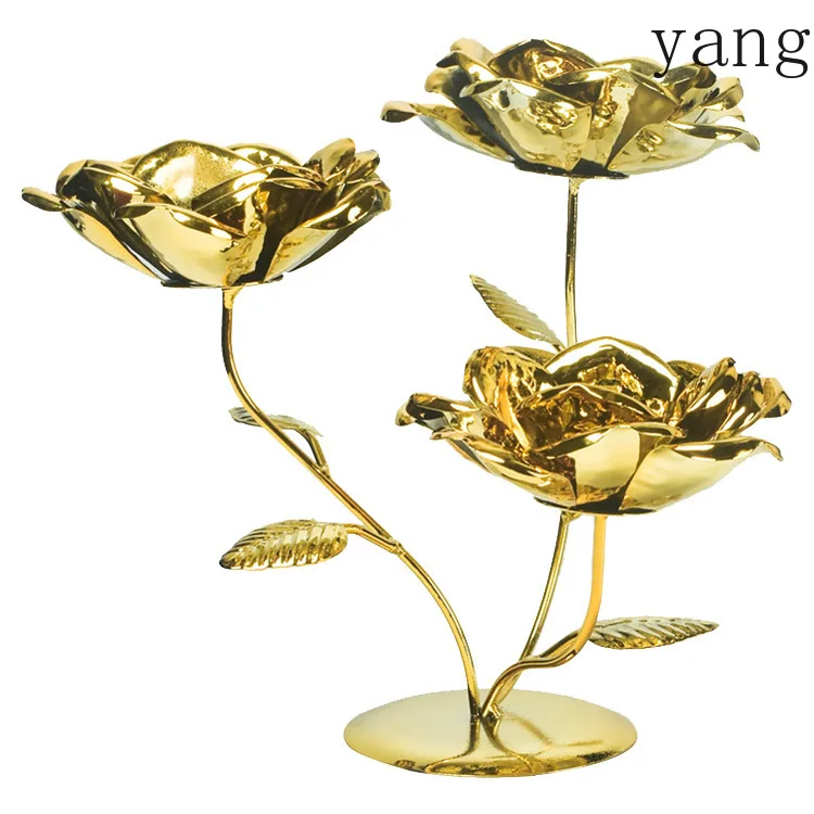 LH ceramic electroplated flower candle holder creative home desktop wrought iron decorative ornament
