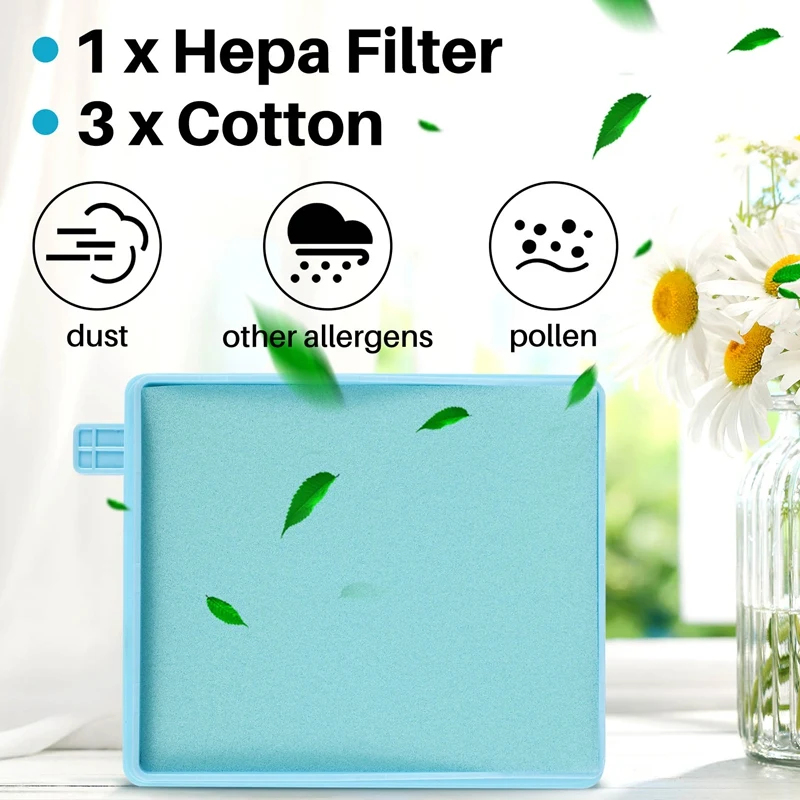 Filtre HEPA à maille pour aspirateur, BUFFALO-MISTRAL, FC8515, FC8516, FC8517, FC8518FCaster 70, FC8471, 4 pièces/lot