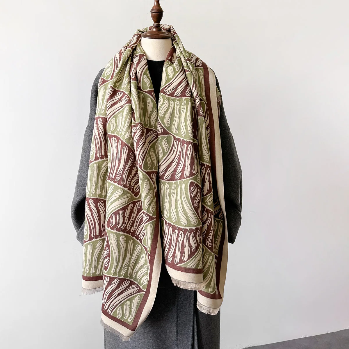 Korean New 2024 Women Print Warm Fashion Scarf Air-conditioned Shawl Thickened Autumn Winter Wrap Bufanda Stoles Blanket Echarpe