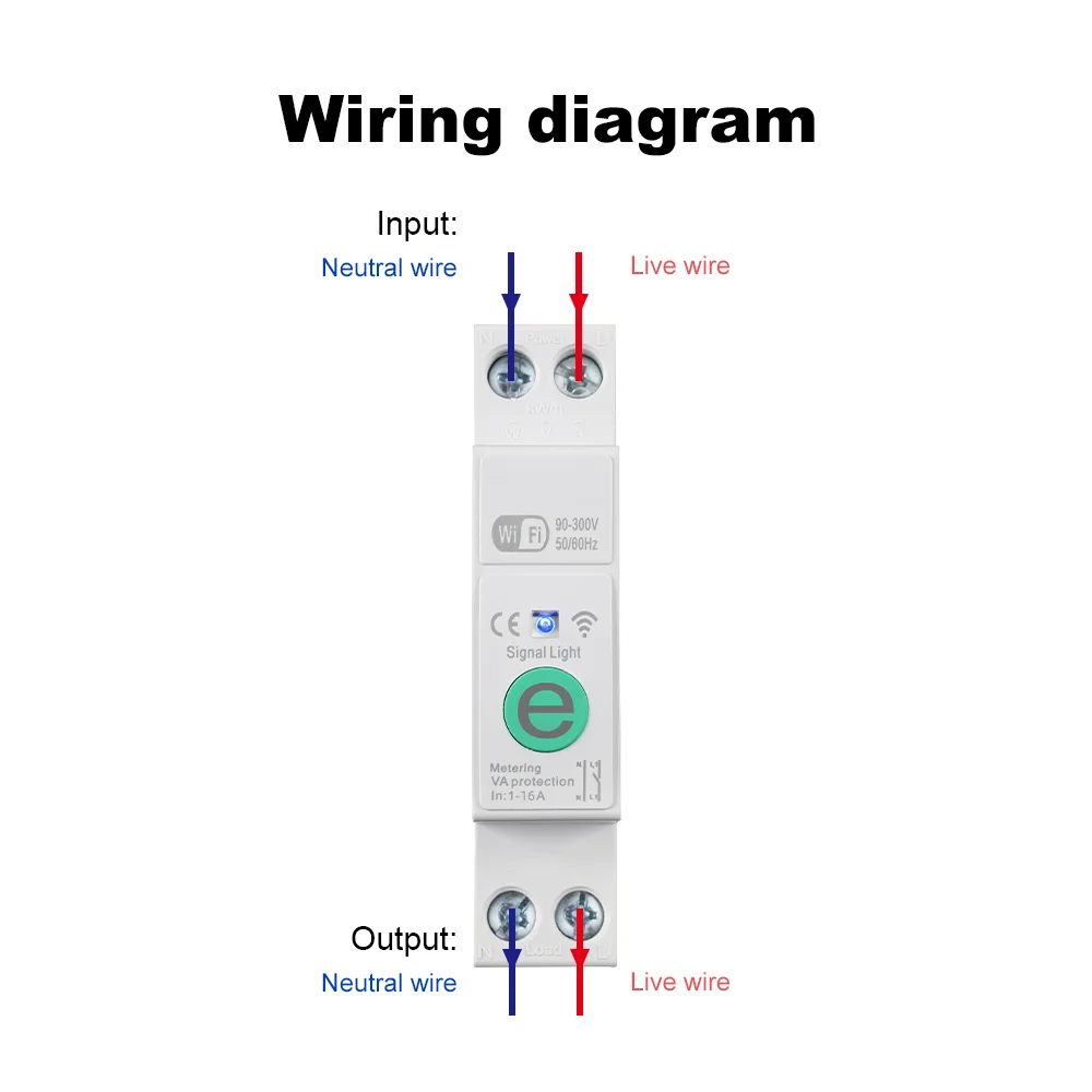 Ewelink 1P+N 16A WIFI Smart Circuit Breaker MCB Timer Relay Switch Energy Meter kWh Voltage Current Protector Remote Control image 6