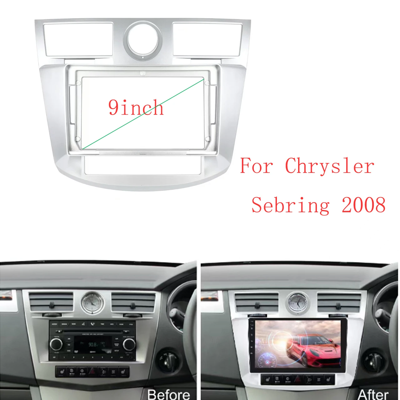 

Car 2Din Audio Face Plate Fascia Frame For Chrysler Sebring Big Screen Radio Stereo Panel Dash Mount Refitting Kit