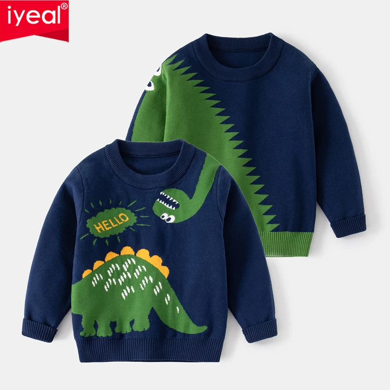 

IYEAL Winter Warm Kids Baby Sweater Cartoon Pattern Infant Boys Girl Knitted Cardigan Fall Outwear Children Knitwear Age 2-7Y