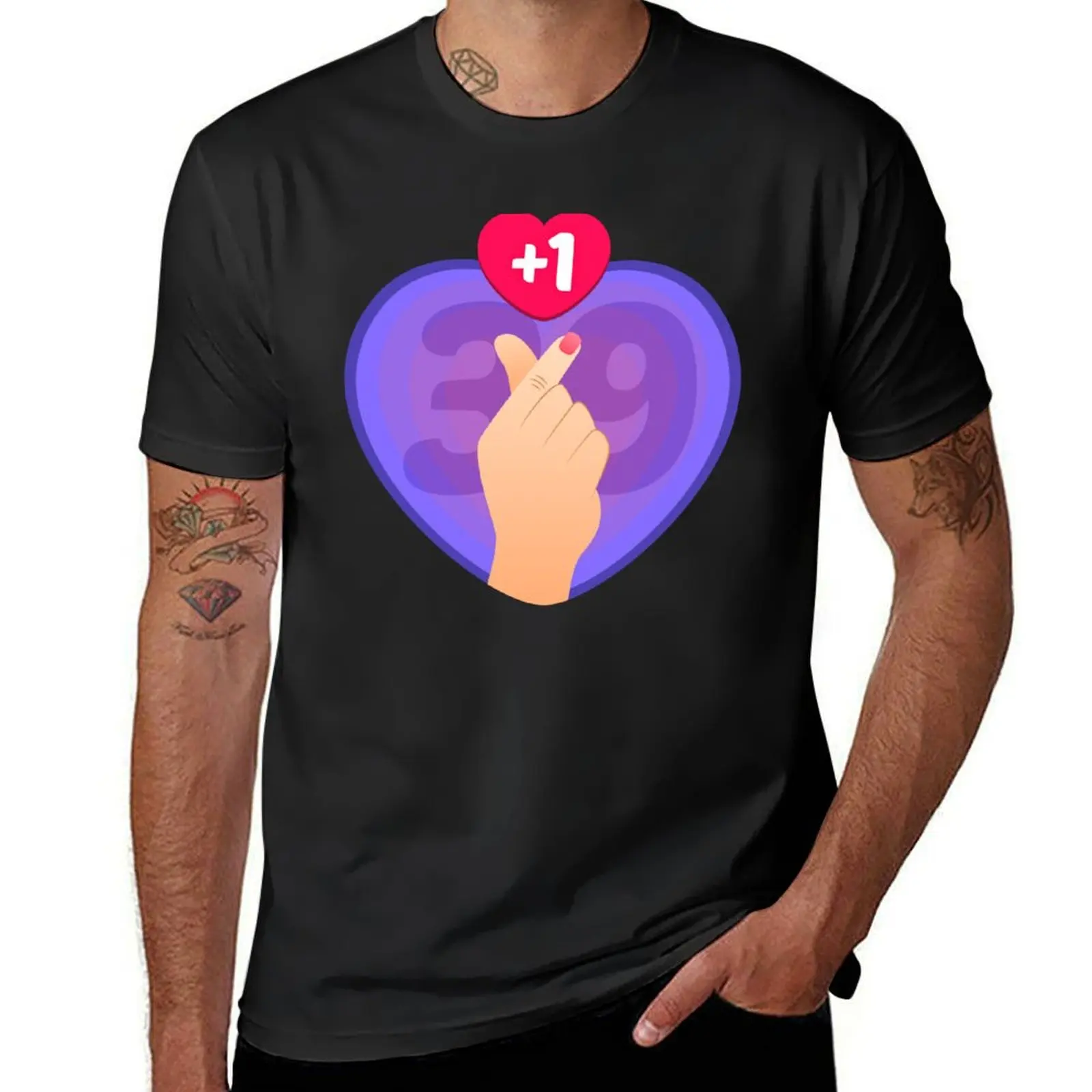 Copy of 40th birthday plus 1 finger heart T-Shirt graphics animal prinfor boys customs design your own t shirts for men pack