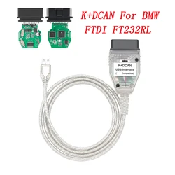 K + DCAN Per BMW Serie E FTDI FT232RL con Interruttore K DCAN per BMW OBD 2 OBD2 Lettore di Codice Scanner OBDII Auto Diagnostica Strumenti Auto