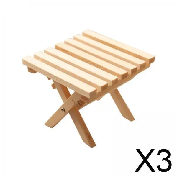 1 12 โมเดลตุ๊กตาจิ๋ว โต๊ะพับได้ เฟอร์นิเจอร์จำลองไม้ สำหรับตกแต่งบ้าน DIY อุปกรณ์เสริม