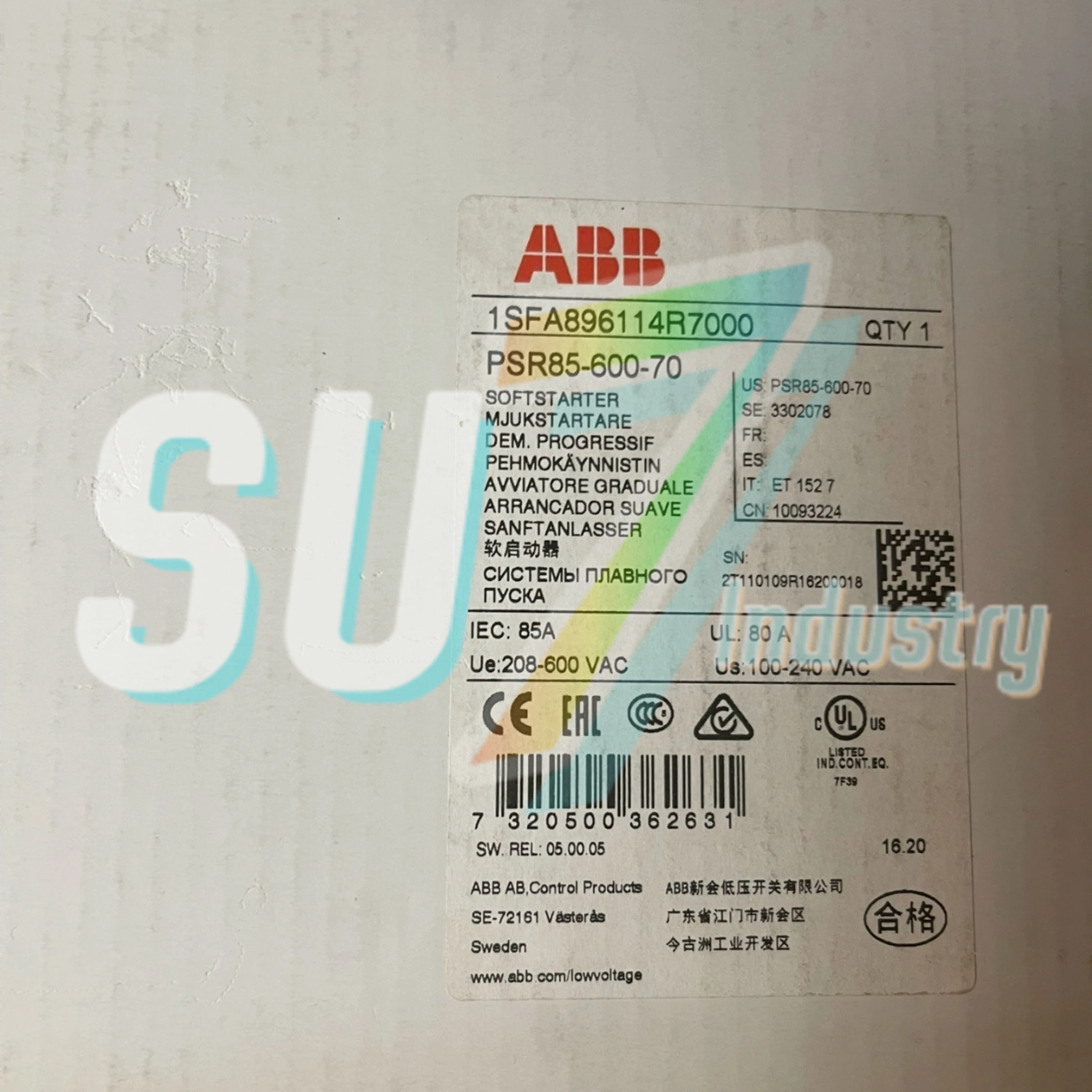 새로운 오리지널 소프트 스타터 PSR60-600-70(30KW)PSR72-600-70(37KW) PSR85-600-70(45KW) PSR105-600-70(55KW)