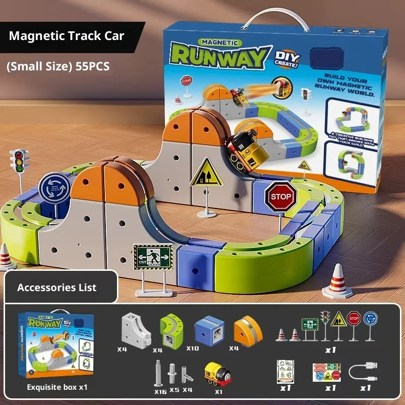 مجموعة مسارات مغناطيسية مضادة للجاذبية مطورة حديثًا لتغليف صندوق الهدايا الإنجليزي - ألعاب بناء تعليمية من STEM Montessori للأطفال #3