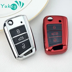 For Volkswagen VW Golf 7 Gti Mk7 R Touran Skoda Octavia 3 Superb Karoq Kodiaq Seat Leon Mk3 Ateca TPU Car Key Case Cover