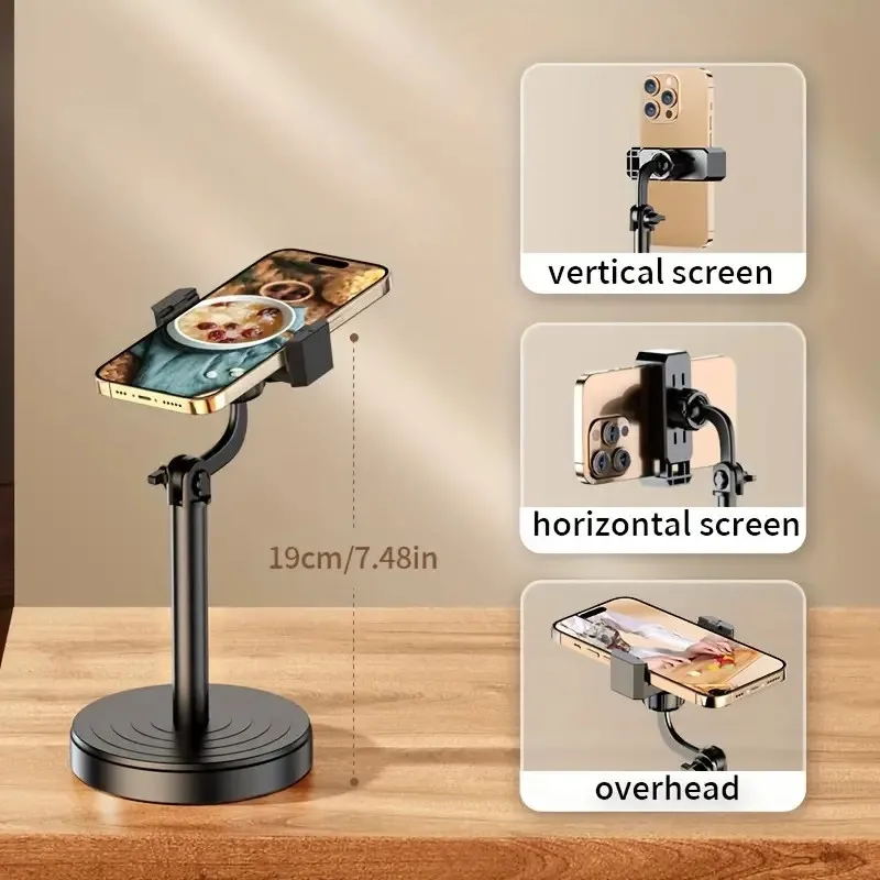 Multifunctional Phone Holder Live Broadcast Stand Adjustable Height Telescopic Portable Mobile Phone Bracket For iPhone Samsung
