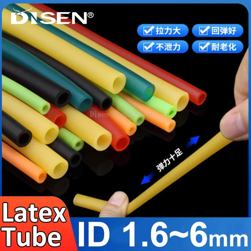 Colored High Elasticity Nature Latex Rubber Hoses Strong Tensile Rope Hose Tensile Rubber Tube 1.6x3.2mm~6x9mm