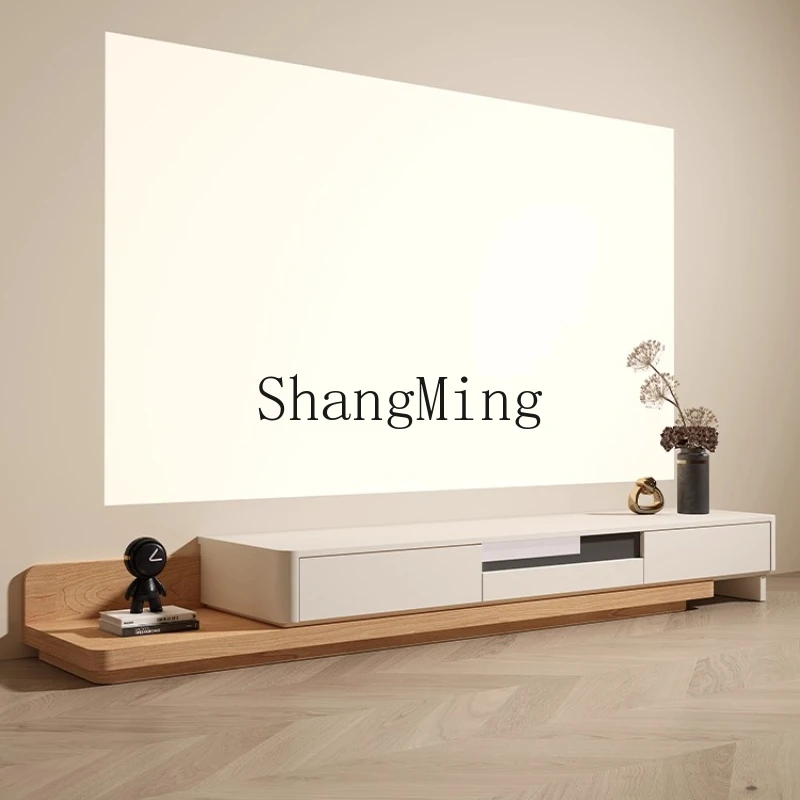 

DHY telescopic TV cabinet floor-to-ceiling log style modern simple solid wood chest combination