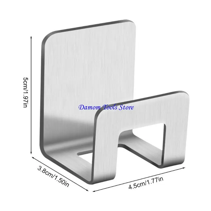 57BE 2 قطعة خطاف تخزين متعدد الوظائف حامل إسفنجي رف استنزاف المطبخ يُعلق على الحائط لوح تقطيع منظم سهل التركيب #6