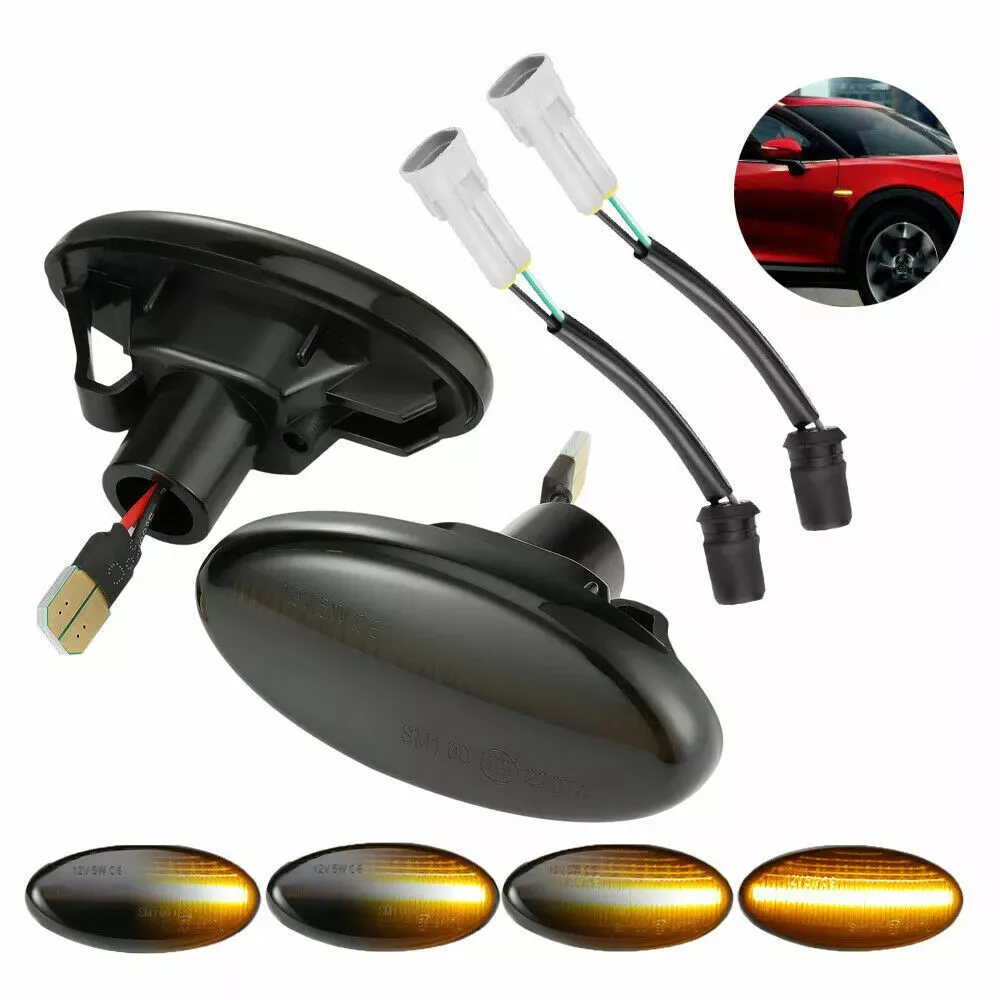 2X LED Side Repeaters Indicator Light Blinkers Smoked For Mazda 2 3 5 6 Bt-50