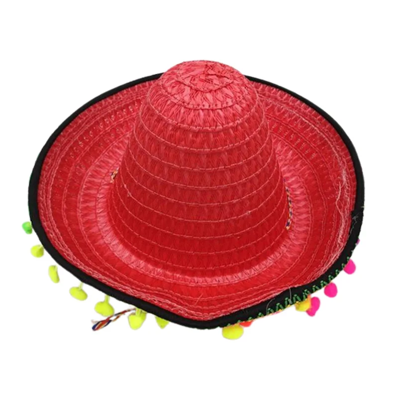 Sombreros de paja mexicana para niños, Sombrero de fiesta festivo español, accesorio de disfraz para niños, L3