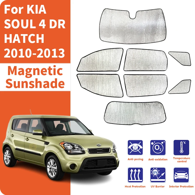 Pare-soleil de fenêtre de voiture anti-UV personnalisé, couvertures de pare-soleil, accessoires pour Kia Soul 4 DR Hatch, 2010-2013