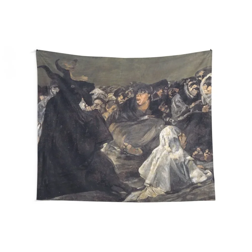 Witches' Sabbath (The Great He-Goat) Francisco de Goya, c. 1821 Gothic Fine Art for Halloween Tapestry Wall Mural Tapestry