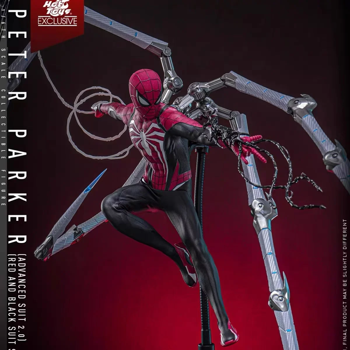 Hot Toys Spider Man Action Figure Spider-Man figures HT VGM66 Red black battle suit Model Statue Doll Collection Decoration Gift