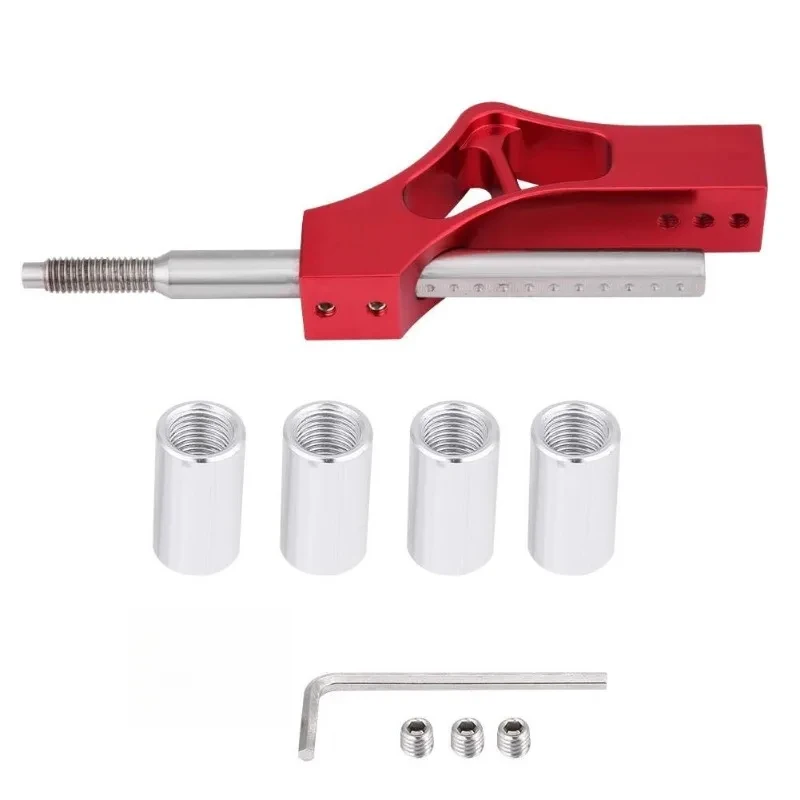 New Adjustable Height Car Shift Knob Extender Available in Two Colors - Red and Silver - Aluminum Rod Single Bend Shift Extender