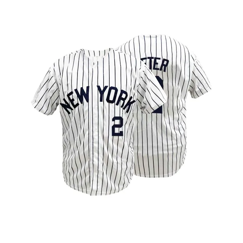 

Men's New York #2 Embroidered Baseball Jersey Retro Baseball Breathable Sports Uniform For Training and Competition,Casual Wear