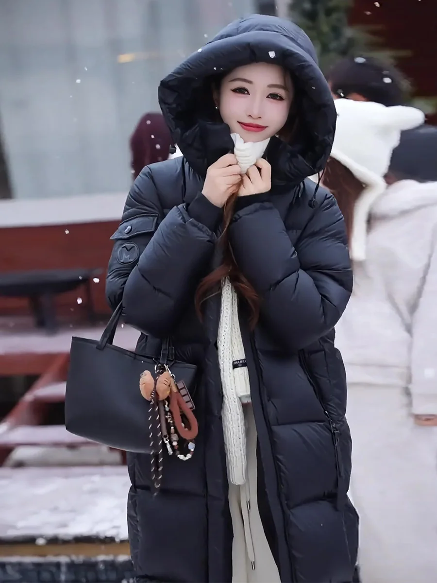 

Winter New Arrival Women's Long White Du down Jaet Coat Ultra Cold Resistant Casual Sle Zipper ket Design Ci Leisure