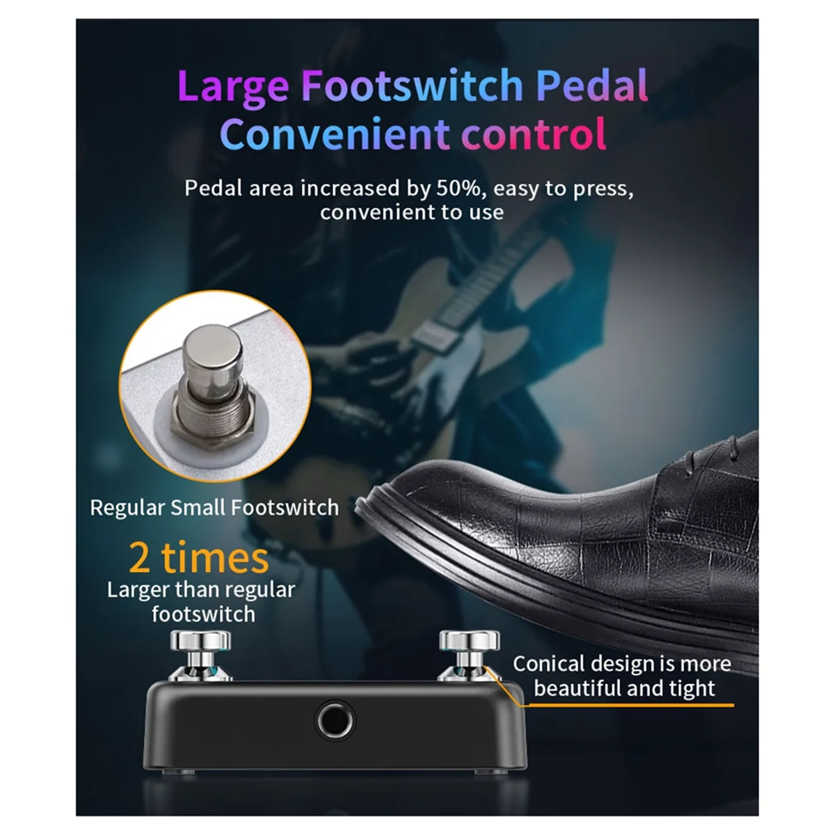 A03R New Amplifier Double Pedal External Foot Switch Double Step Nail Momentary Switch Ampero Pedal BEAT BUDDY Pedal