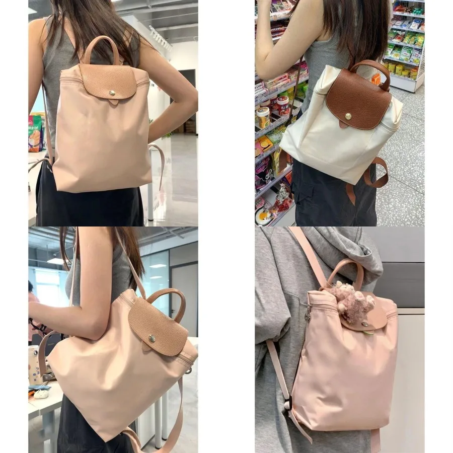 

【New style】Falongxiang nylon backpack embroidered horse waterproof folding new casual sports travel backpack light book bag wom