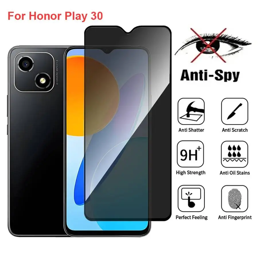 

Play 30 Anti Spy Privacy Tempered Glass Protector Compatible For Honor Play30 Full Cover Screen Phone Film