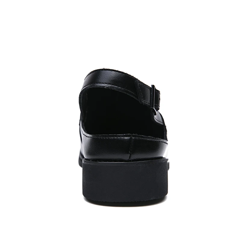 New Brown Men Sandals Buckle Strap Dress Shoes Handmade Black Business Fashion Men's Shoes Size 38-46