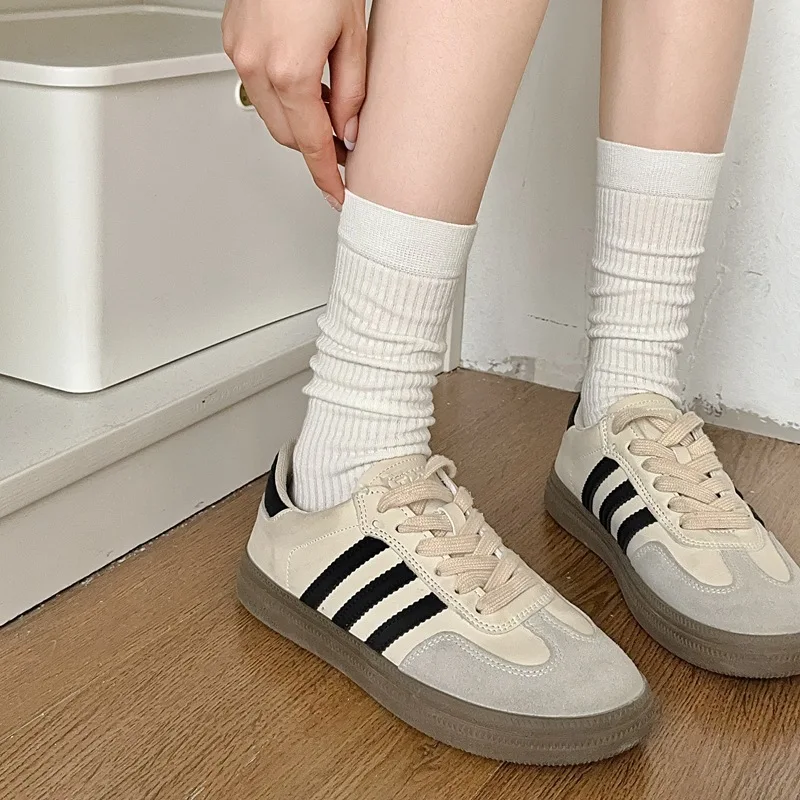 Women Sport Simplic Socks Women Fashion Red Elastic Slim Short Socks Female Breathable Cotton Comfortable White Mid Long Socks image 3