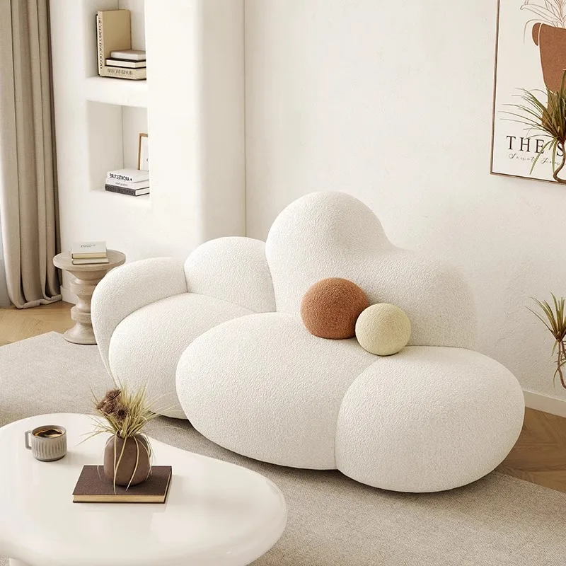 

Modern simple cloud sofa beauty salon clothing store fabric sofa living room homestay small apartment store rest area