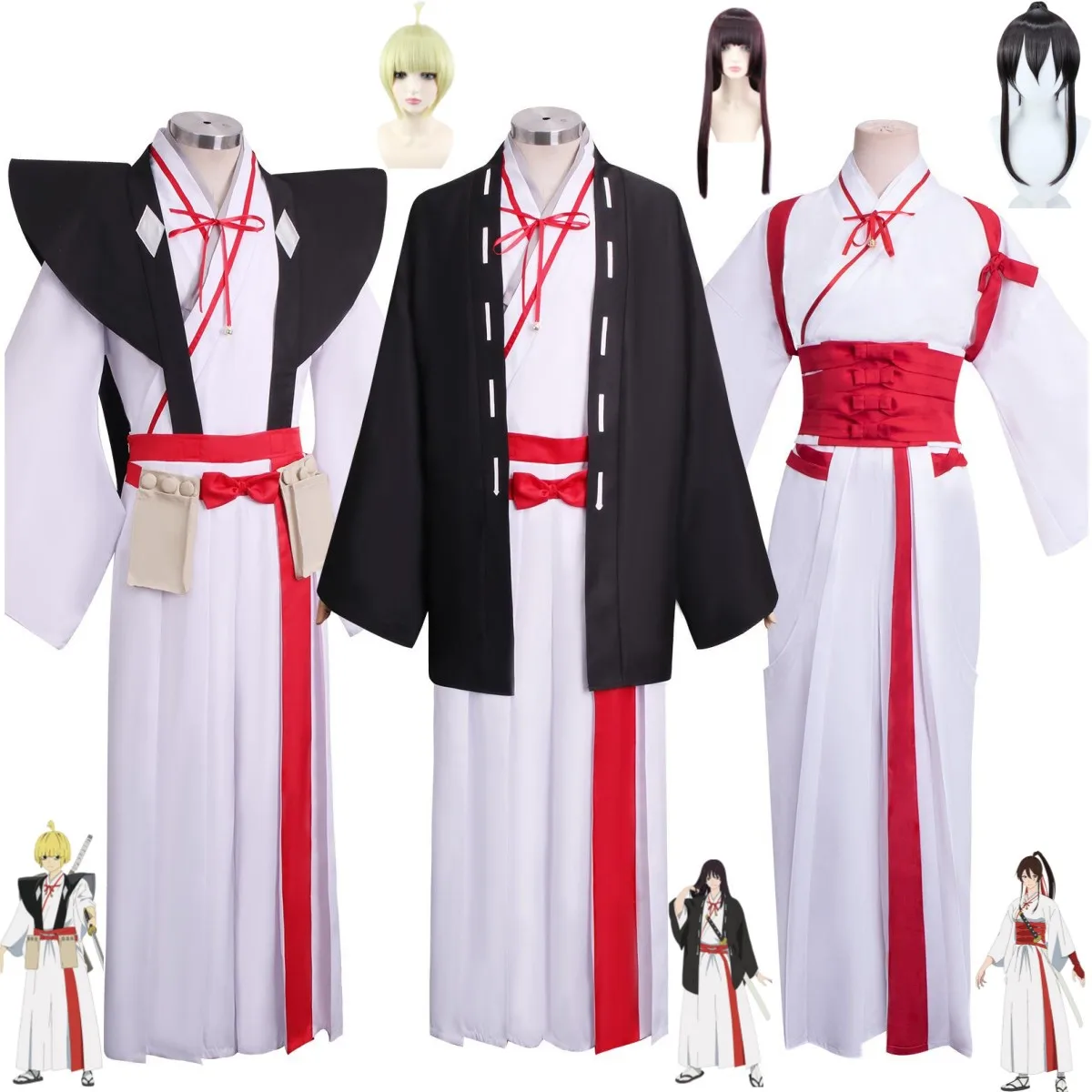 

Парик для косплея аниме Jigoku, раку, Ямада, асаэмон, сагири, фучи, Шион, Тома, Униформа, полный комплект, костюм для мужчин и женщин