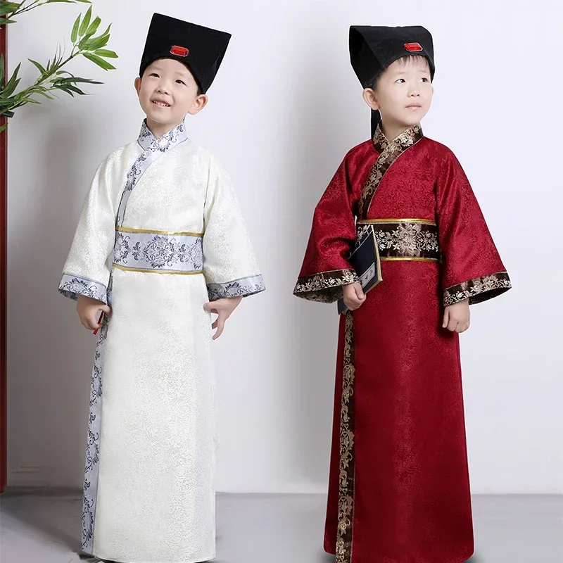 

2025high quality Boys costume ancient books Hanfu Stage performance clothing Book children Three Character Classic