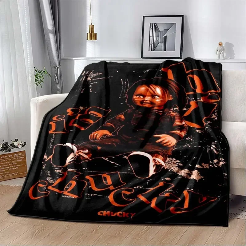 3D Horror Movie Character Chucky Saw Cartoon Area Blanket Fashion Soft Cozy Living room Bedroom Sofa Bed Travel Blanket