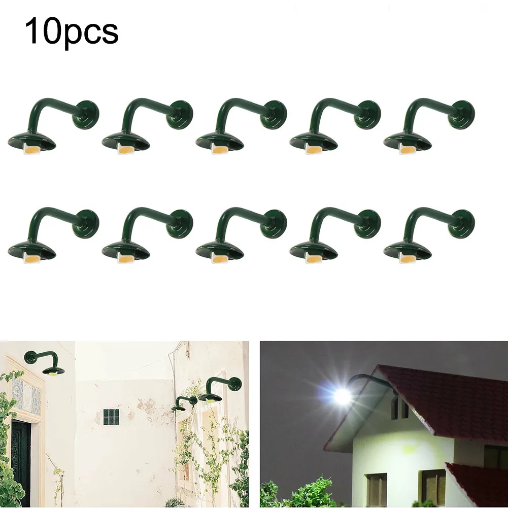 10pcs 1:87 Model Railway Lights With 10 Resistors (not Pre-soldered) For 9~18V Outdoor Wall Goose Neck LED Light Railroad Decor