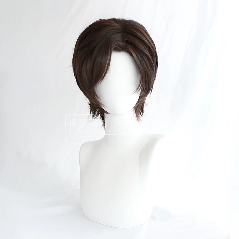 Castlevania Richter Belmont Cosplay Costume Headwear Prop Wig Short Deep Brown Hair