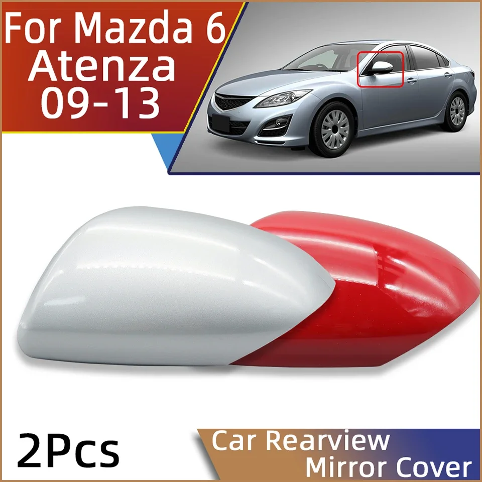 

Pair Car Door Wing Side Mirror ShelI Cap Rearview Mirror Cover Housing For Mazda 6 Atenza 2009 2010 2011 2012 2013 With Color