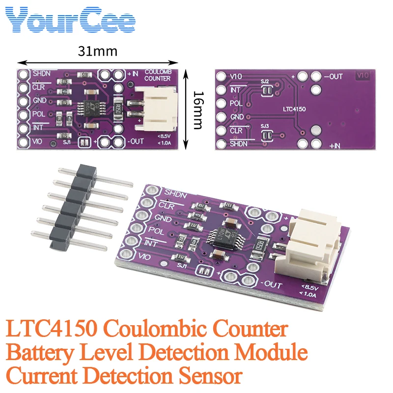 10PCS/1PC LTC4150 Coulombic Counter Battery Level Detection Module Current Detection Sensor 3.3/5V
