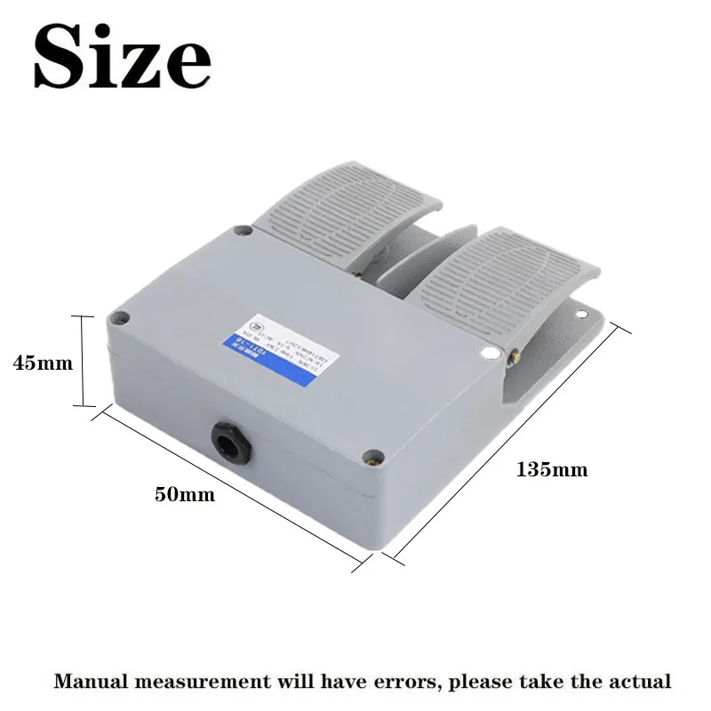 1pcs  YDT1-16 AC 380V 6A aluminum double with KH9011 core silver point foot pedal switch MD6-L02