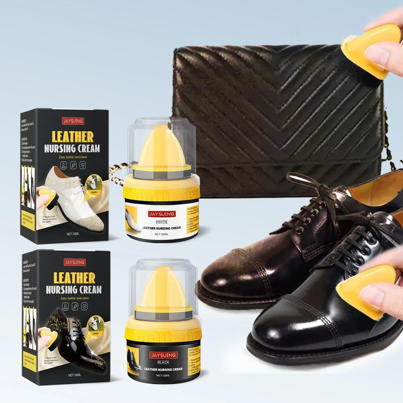 Leather Shoes Care Cream Leather High Gloss Polisher Shoe Shine Polish Wax Car Seat Furniture Refurbish Leather Repair Lanolin - Image 3