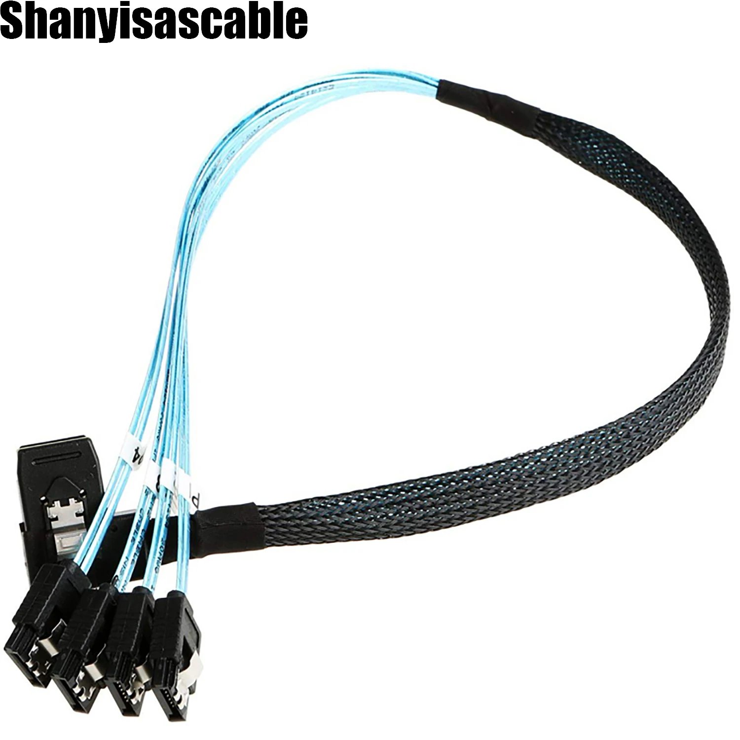 

0.5M Mini SAS HD 36Pin SFF 8087 right angle Male to 4 SATA 7Pin Female 180 degree breakout Cable