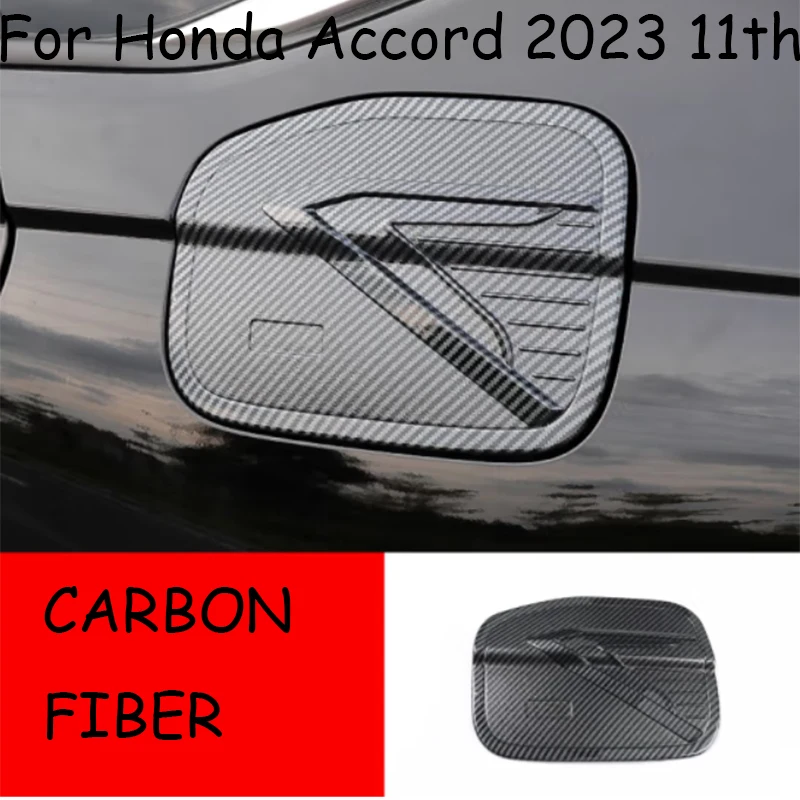 

For Honda Accord 11th 2023 Carbon fiber/Electroplated silver stainless steel Fuel tank cap Cars accessories