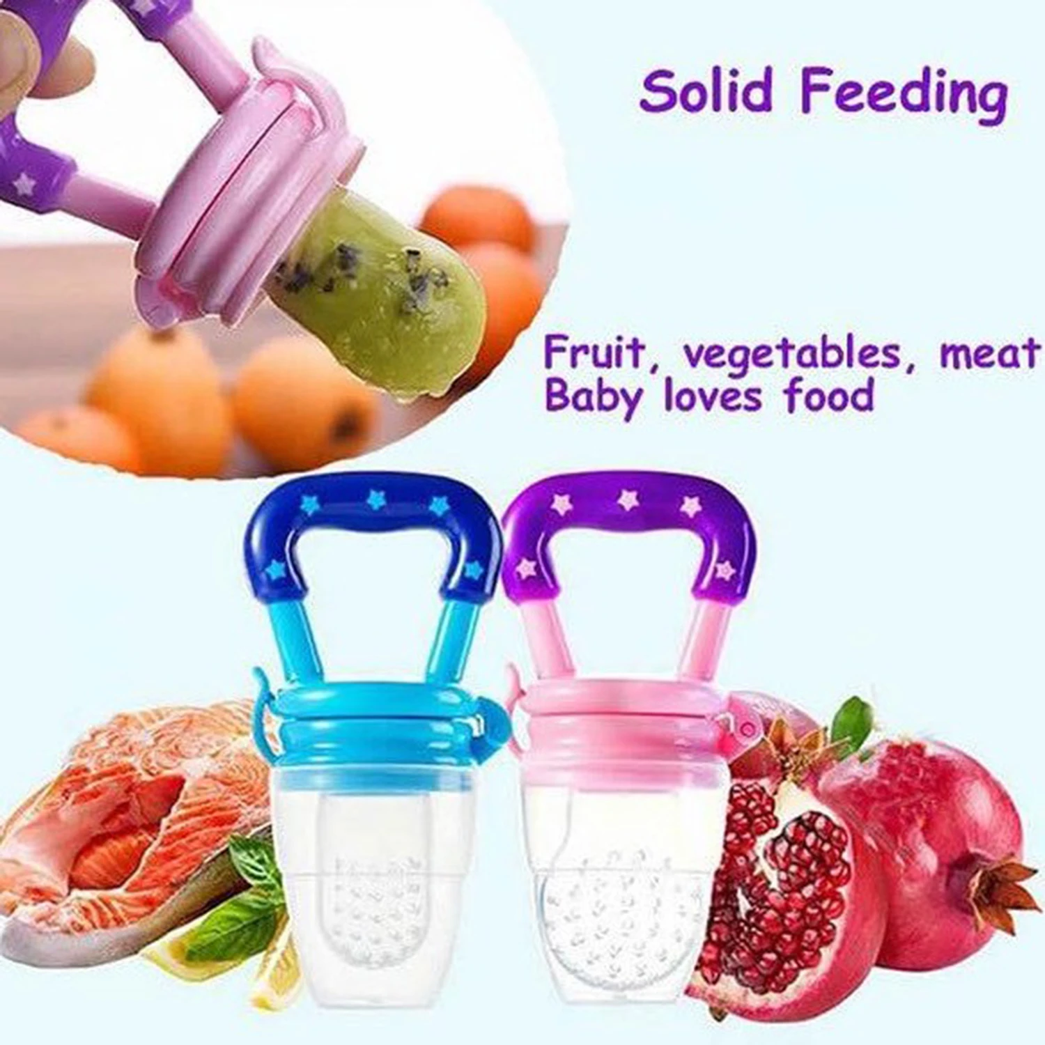 Fruit and vegetable feeder, allowing babies to eat more delicious food, BPA free, suitable for babies aged 5-18 months