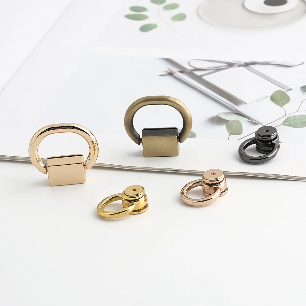 10/30/100PCS Metal Leaf Shape Bag Anchor D-ring For DIY Leather Shoulder Handbag Straps Hanger Hooks Connector Clips Accessories