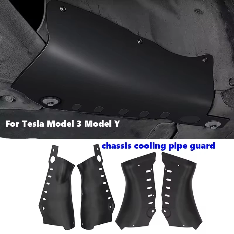 Coolant Pipe Guard Devices for Tesla Model 3 Y 2021 2022 2023 Carbon Steel Protection Plate Shield Cover Exterior Accessories